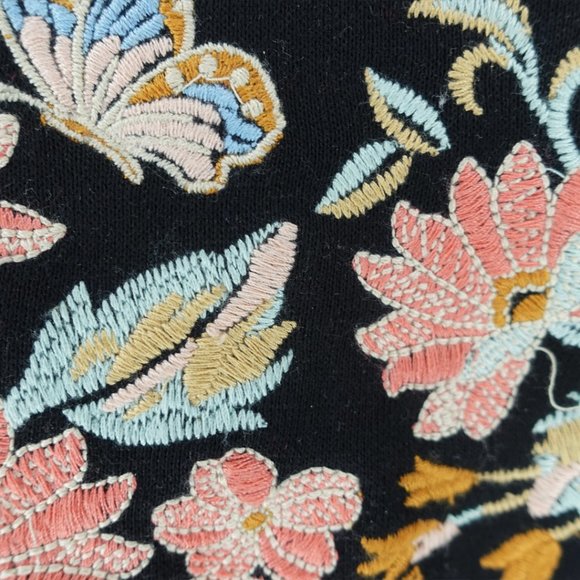 Forever 21 Bell Sleeved Black Sweater with Florals - Picture 4 of 4